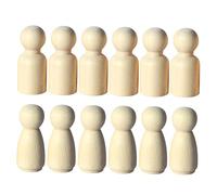 WHAMVOX 12pcs Mini Wooden Peg Dolls Smooth Surface Lightweight Micro Landscape Doll Decor for DIY Hand-painted Crafts Educational Sand Table Ornament