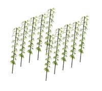 WHAMVOX 12pcs Miniature Artificial Bamboo Stems Plastic Fake Bamboo Plant for Micro Landscape Table Decoration DIY Craft Accessories