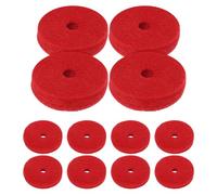WHAMVOX 12pcs Red Cymbal Felt Pads 3.6x1cm Double-layer Thick Cotton Drum Felt Washers Replacement Set Anti-vibration Cymbal Stand Accessories for Drum Kits