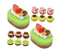 WHAMVOX 15pcs Artificial Small Cake Lifelike Simulation Dessert Models for Home Kitchen Office Bakery Wedding Party Decoration