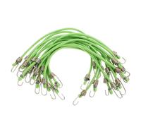WHAMVOX 15pcs Elastic Bungee Cords with Hooks Latex Flat Straps for Luggage Securing Travel Outdoor and Home Organization Stretchy Rubber Ties in Green