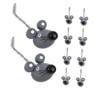 WHAMVOX 15pcs Mini Wooden Mouse Figurines Realistic Rat for Halloween Decorations Spooky Party Favors Cake Toppers and Roleplaying Fun with Lifelike Detail and Artistic Wood Grain