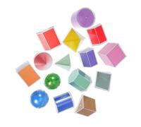 WHAMVOX 15pcs Translucent Geometric Shapes with Transparent Box for Learning Interactive Math Manipulative for Enhancing Spatial and Critical Thinking Skills
