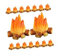 WHAMVOX 16pcs Miniature Resin Campfire Bonfire Model Realistic Flame Effect Micro Fake Fire Decor for Flower Pots Terrariums Dollhouses Rustic Handcraft DIY Landscaping Accessories