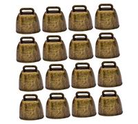 WHAMVOX 16pcs Vintage Cattle Bells Loud Farm Animal Bells for Rustic Iron Craft Ornaments for Christmas Decoration for Cattle Sheep and Pets