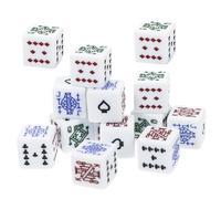 WHAMVOX 16Pcs White Acrylic Poker Dice Wear-resistant Party Game Props Portable Lightweight Chips for Bar Board Games and Liars Dice Entertainment