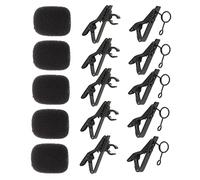WHAMVOX 18pcs Microphone Clip Set Metal Tie Clips Mic Sponge Covers and Wire Circle for Karaoke Studio and Stage Use