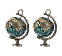 WHAMVOX 2 Pcs Mini Globe Model Dollhouse Decoration Set Simulation Globe Ornament for Home and Office Desk Display