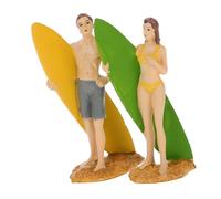 WHAMVOX 2 Pcs Miniature People Figurines Mediterranean-style Sailboat Couple Models for Sand Table Diorama Romantic Beach Scene Decoration Tiny Dollhouse Accessories