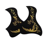 WHAMVOX 2 Pcs Self-adhesive Guitar Stickers Anti-scratch Protective Pickguard for Acoustic Guitars Bird and Patterns Plastic Guard