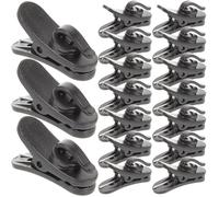 WHAMVOX 20pcs Black Mic Wire Clips Lapel Microphone Clip Replacement Made of Strong and Sturdy Abs Material, for Fixing The Microphone and Freeing Your Hands during Speeches