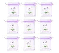 WHAMVOX 20pcs Lavender Bags Empty Sachet Packets with Breathable Gauze Material Multipurpose Storage Drawstring Bags for Closets and Storing Dried Flowers Elegant Design Lavender Sachet