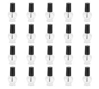 WHAMVOX 20pcs Love-heart Nail Gels Container 5ml Leak-proof Lightweight Glass and Plastic Abs Nail Art Bottles for Travel and Beach Use