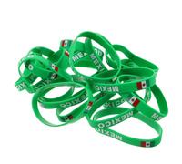 WHAMVOX 20pcs Mexico Bracelet: National Flag Silicone Wristbands for Youth, International World Flags Sports Fan Party Supplies for Soccer Football Celebrations