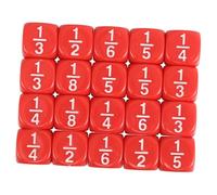 WHAMVOX 20pcs Rounded Acrylic Fraction Dice Multi-sided Math Tools for Classroom and Home Education Enhance Fraction Skills Polyhedral Dice for Indoor Outdoor Board Games