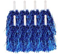 WHAMVOX 24pcs Cheerleading Pom Poms Glitter Metallic Blue Cheer Squad with Direct Handle 20g Each for School Sports Events and Dance Cheerleading