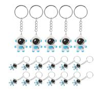 WHAMVOX 24pcs Mini Blue Astronaut Keychains Soft PVC Space Bag Charms Cartoon Spaceman Key Rings Backpack Accessories Car Keychain Charms for School Rewards and Christmas Stocking Stuffers