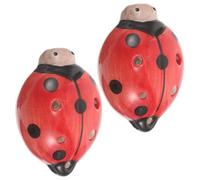 WHAMVOX 2pcs 6-hole Ladybug Ocarina in C Key, Cute Cartoon Ceramic Mini Flute for Students and Beginners, Lightweight Stable Tuning Wind Instrument for Classroom Practice and Daily Use
