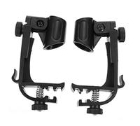WHAMVOX 2pcs Adjustable Drum Microphone Clip Anti-shock Mic Holder for Percussion Instruments Standard Fit for Microphones Pack