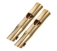 WHAMVOX 2pcs Bamboo Whistle Keychain Pendant Referee Whistle for Camping Sports
