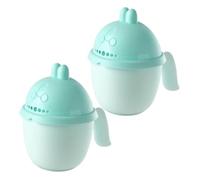 WHAMVOX 2pcs Bath Rinse Cups with Handle Cartoon Shampoo Rinser for Hair Washing Water Flow Control Cup for Gentle Eye Protection During Bath Green