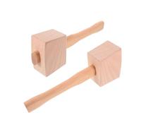 WHAMVOX 2pcs Beech Wood Ice Crusher Mallet Manual Wooden Hammer for Bartending Cocktails Woodworking Tool with Ergonomic Handle for Carpentry and Ice Crushing Tasks
