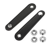 WHAMVOX 2pcs Bellows Straps with Buckles for Accordion Spacing Durable Black Leather Essential Accessory for Instrument Players
