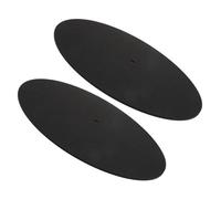 WHAMVOX 2pcs Black Felt Turntable Mat for 12 10 7 Vinyl Records 3mm Thick Slipmat for Phonograph and Record Player