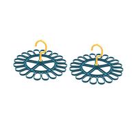 WHAMVOX 2Pcs Blue Rotating Socks Drying Rack with 20 Clips, Rustproof PP Material Hanging Rack for Balcony and Indoor Use, Multi-Functional Clothes Hanger for Socks and Underwear