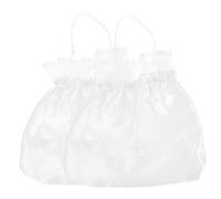 WHAMVOX 2pcs Bridal Satin Flower Money Bags Drawstring Purse for Wedding Day Bride and Bridesmaid White Clutch Handbags Suitable for Ceremony and Party Supplies