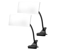 WHAMVOX 2pcs Convex Rear View Security Mirrors for Office Desks and Cubicles Rotatable Indoor Safety Mirrors with Strong Clip Versatile Desk Rearview Monitors for Personal Protection