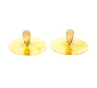 WHAMVOX 2pcs Copper Finger Cymbals with Wooden Handles Small Hand Cymbals for Belly Dance Beginners Music Rhythm Education Instrument