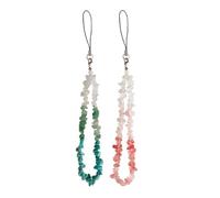 WHAMVOX 2pcs Crystal Phone Supply Decorative Phone Decor Anti-lost Strap Removable Delicate Style for Mobile and USB Flash Drives Suitable for Bag and Wrist