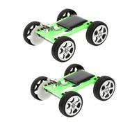 WHAMVOX 2pcs DIY Solar Car Kit for Stem Educational Engineering with Electric Motor Sustainable Energy Science Experiment Model Green Assembly Components for Indoor Outdoor Learning