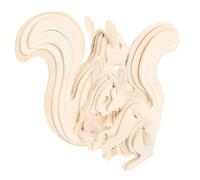 WHAMVOX 2pcs DIY Wooden Animal Puzzle Squirrel Jigsaw Models for Interactive Puzzles Educational Cognitive Development Hand-eye Coordination Decorative Display