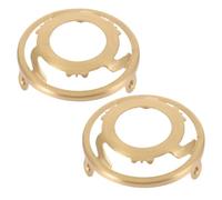 WHAMVOX 2pcs E14 Pure Copper Lamp Socket Rings with Triangle Bracket, 28mm Copper Base Lampshade Holder for Glass Covers, Metal Lampshade Adapter Rings for Table Lamp Fittings