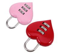 WHAMVOX 2pcs Heart-Shaped Password Lock Jewelry Box for Boys and Girls Small Combination Lock Cute Design Wear-Resistant Padlock for Valentines Multi-Function Locking Supplies