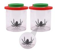 WHAMVOX 2pcs Insect Observation Cage Magnifying Box with Dual Lens for Outdoor Exploration Educational Bug Collector Container with Red and Green Transparent Covers