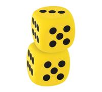 WHAMVOX 2pcs Large Yellow EVA Foam Dice Lightweight Safe Rounded Corner Big Dice for Classroom Games Family Party Counting and Math Activities