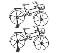 WHAMVOX 2pcs Metal Retro Bicycle Model Miniature Mountain Bike Ornaments for Home Decoration DIY Vintage Desk Accessories Portable Collectible Desktop Sculpture