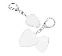 WHAMVOX 2pcs Mini Guitar Pick Holder Keychain Set - Small Plastic Plectrum Organizer Case with Heart and Triangle Picks for Acoustic Guitar Players