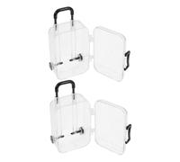 WHAMVOX 2pcs Mini Suitcase Party Favor Boxes Transparent Mini Dollhouse Accessory Set Compact Lightweight Storage for Organizing Small Items Travel-friendly