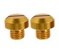 WHAMVOX 2pcs Motorcycle Mirror Blanking Plugs with Golden Aluminum Alloy Screws for Dirt Protection and Replacement, Shiny Design for Rear View Mirror Hole Covers