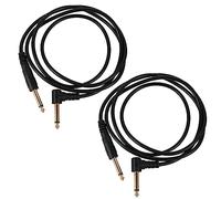 WHAMVOX 2pcs Plated Audio Cable Right Angle Connector for Guitar Bass Keyboard Amplifier Professional Low Loss Instrument Wire