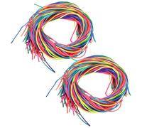 WHAMVOX 2pcs Rainbow Gradient Braiding Hair Strings for Fine Plastic Hair Ribbons DIY for Braids Colorful Suitable