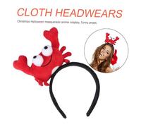 WHAMVOX 2Pcs Red Cloth Lobster and Crab Hairhoops for Decorative Funny Hairbands for Christmas Halloween Party Supplies Soft Animal Headwear for Seafood Restaurant Themes
