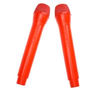WHAMVOX 2pcs Red Simulated Microphone Prop, Realistic Pretend Microphones for Party Cosplay and Role Play Accessories