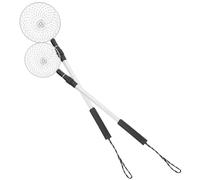 WHAMVOX 2Pcs Retractable Stainless Steel Ice Scoop Set with Aluminum Telescopic Handles, Small and Large Sand Sifters for Beach Shell Scooping and Outdoor Sand Digging Tools