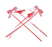 WHAMVOX 2pcs Retro Chinese Style Red Silk Hair Clip with Large Bow and Tassel Ribbon Decoration for Women, Enhances Grace for Festive Occasions and Events
