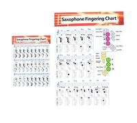 WHAMVOX 2pcs Saxophone Chord Chart for Practice Includes Fingering Guide and Poster Charts for Beginners Learning Saxophone Music Books and Posters Music Reference
